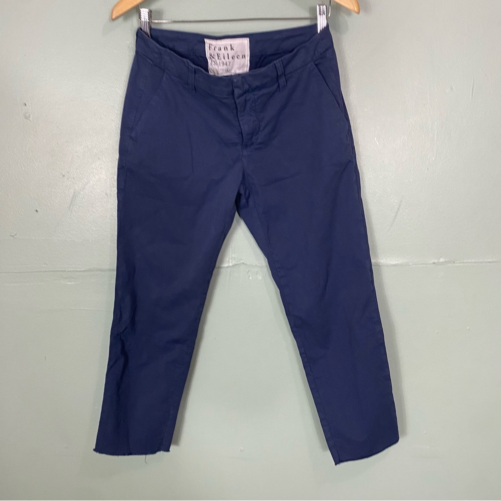 Frank & Eileen Wicklow Blue Chino Cropped Twill Pant Size 4